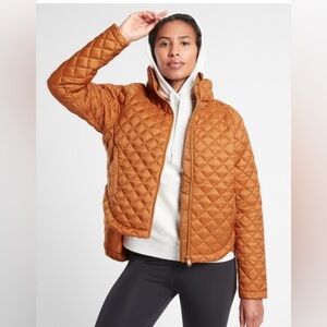 Athleta Quilted Puffer Jacket in Orange